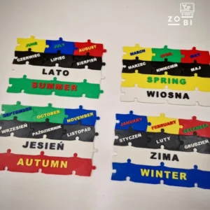 Miesiące i pory roku - puzzle z magnesami - angielski